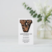 Carte De Visite Monogramme Paisley - V (Debout devant)