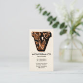 Carte De Visite Monogramme Paisley - V (Debout devant)