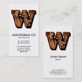 Carte De Visite Monogramme Paisley - W (Devant / Derrière)