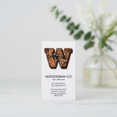 Carte De Visite Monogramme Paisley - W (Debout devant)