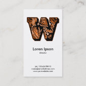 Carte De Visite Monogramme Paisley - W (Dos)