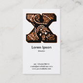 Carte De Visite Monogramme Paisley - X (Dos)