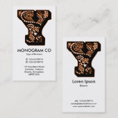 Carte De Visite Monogramme Paisley - Y (Devant / Derrière)