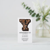Carte De Visite Monogramme Paisley - Y (Debout devant)