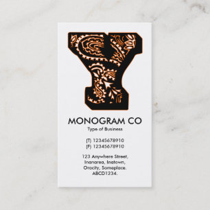 Carte De Visite Monogramme Paisley - Y