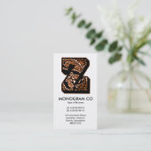 Carte De Visite Monogramme Paisley - Z (Debout devant)