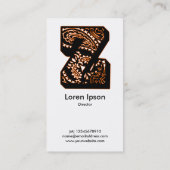 Carte De Visite Monogramme Paisley - Z (Dos)