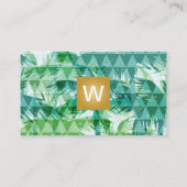 Carte De Visite Monogramme | Palmiers géométriques (Devant)