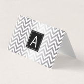 Carte De Visite Monogramme | Parties scintillant Chevron | Planifi (Devant)