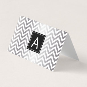 Carte De Visite Monogramme   Parties scintillant Chevron   Planifi