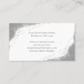 Carte De Visite Monogramme Parties scintillant gris argent glam te (Dos)