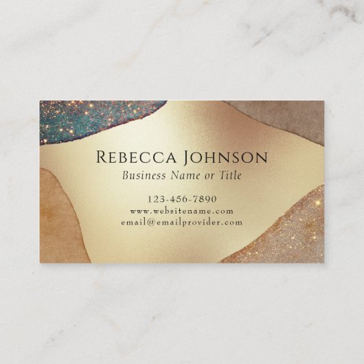 Carte De Visite Monogramme Parties scintillant or (Dos)