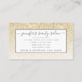 Carte De Visite Monogramme Parties scintillant or Lashes Glam  (Dos)