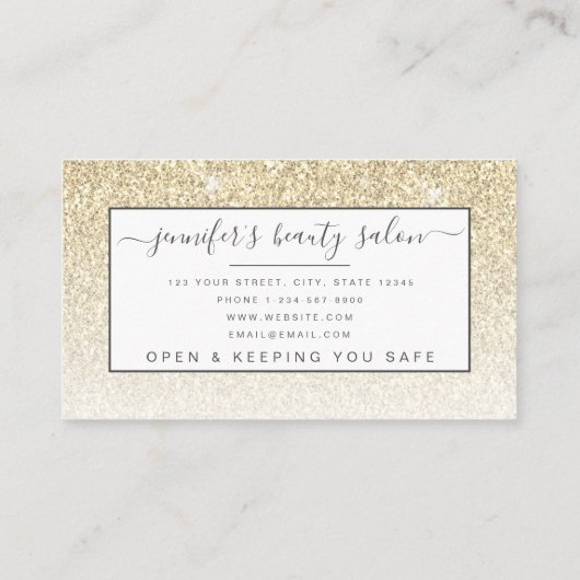 Carte De Visite Monogramme Parties scintillant or Lashes Glam (Dos)