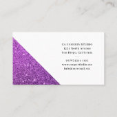 Carte de visite Monogramme Parties scintillant vio (Dos)