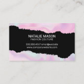 Carte De Visite Monogramme | Pastel Liquid Arrière - plan | Effet (Dos)