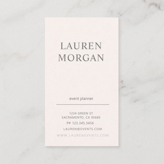 Carte De Visite Monogramme Pastel Moderne Rose Et Gris (Dos)