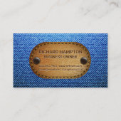 Carte De Visite Monogramme | Patch en cuir Brown Denim (Dos)