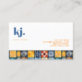 Carte De Visite Monogramme patchwork estival stylé et amusant (Dos)