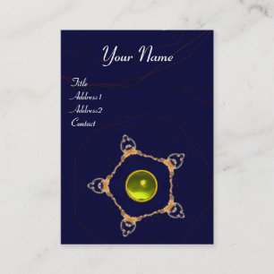 Carte De Visite Monogramme PENTAGON, topaz jaune, bleu