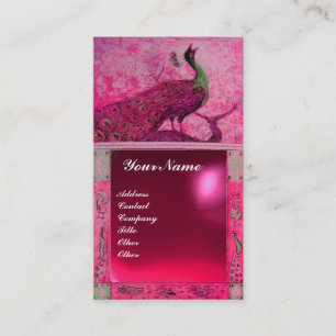 Carte De Visite MONOGRAMME PERROQUET AMOUR MARIAGE rose rouge rubi