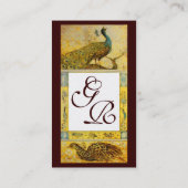 Carte De Visite MONOGRAMME PERROQUETS D'AMOUR DE MARIAGE, perle ja (Dos)