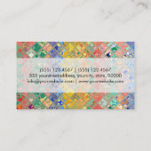 Carte De Visite Monogramme personnalisé Abstrait de Motif de mosaï (Dos)