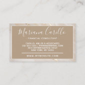 Carte De Visite Monogramme personnalisé de marbre à huile d'or (Dos)