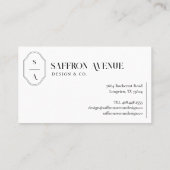 Carte De Visite Monogramme Personnalisé Élégant Minimal Crest Phot (Dos)