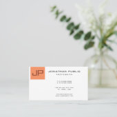 Carte De Visite Monogramme personnalisé Élégant moderne minimalist (Debout devant)