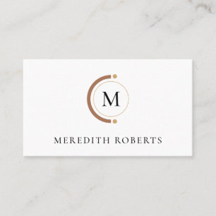 Carte De Visite Monogramme personnalisé minimaliste de code QR