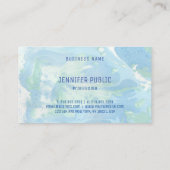 Carte De Visite Monogramme personnalisé Modèle bleu vert Abstrait (Dos)