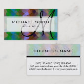 Carte De Visite Monogramme personnalisé Mosaïque Art Abstrait #17 (Devant / Derrière)