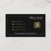 Carte De Visite Monogramme personnalisé Parties scintillant noir e (Devant)