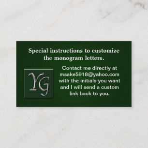 Carte De Visite Monogramme personnalisé professionnel