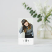 Carte De Visite Monogramme photo de portrait professionnel moderne (Debout devant)