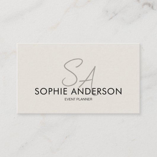 Carte De Visite Monogramme photo moderne et élégant Code QR (Devant)