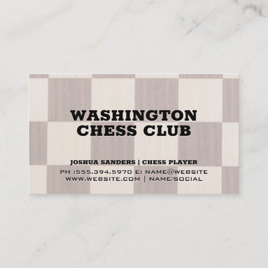 Carte De Visite Monogramme | Pièces d'échecs | Tableau des échecs (Dos)