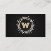 Carte De Visite Monogramme | Pièces d'échecs | Tableau des échecs (Devant)