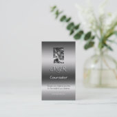 Carte De Visite Monogramme, Pile de ballon à air chaud, effet méta (Debout devant)