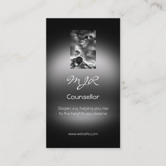 Carte De Visite Monogramme, Pile de ballon à air chaud, look métal (Devant)