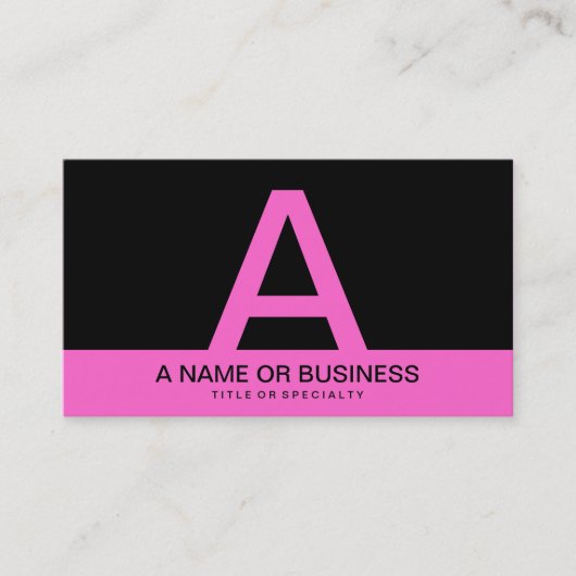Carte De Visite monogramme PINK gras (Devant)