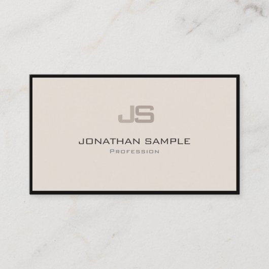 Carte De Visite Monogramme Plain Créatif Professionnel Moderne (Devant)