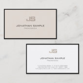 Carte De Visite Monogramme Plain Créatif Professionnel Moderne (Devant / Derrière)