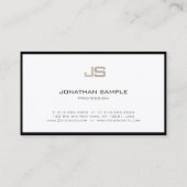 Carte De Visite Monogramme Plain Créatif Professionnel Moderne (Dos)