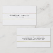 Carte De Visite Monogramme Plaine tendance Design Grilles Or Moder (Devant / Derrière)