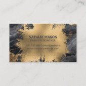 Carte De Visite Monogramme | Plaque d'huile d'or | Marbre (Dos)