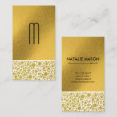 Carte De Visite Monogramme | Point Polka Parties scintillant | Lux (Devant / Derrière)