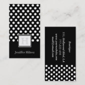 Carte De Visite monogramme pois chic professionnel (Devant / Derrière)