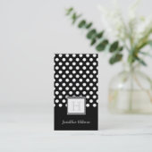 Carte De Visite monogramme pois chic professionnel (Debout devant)